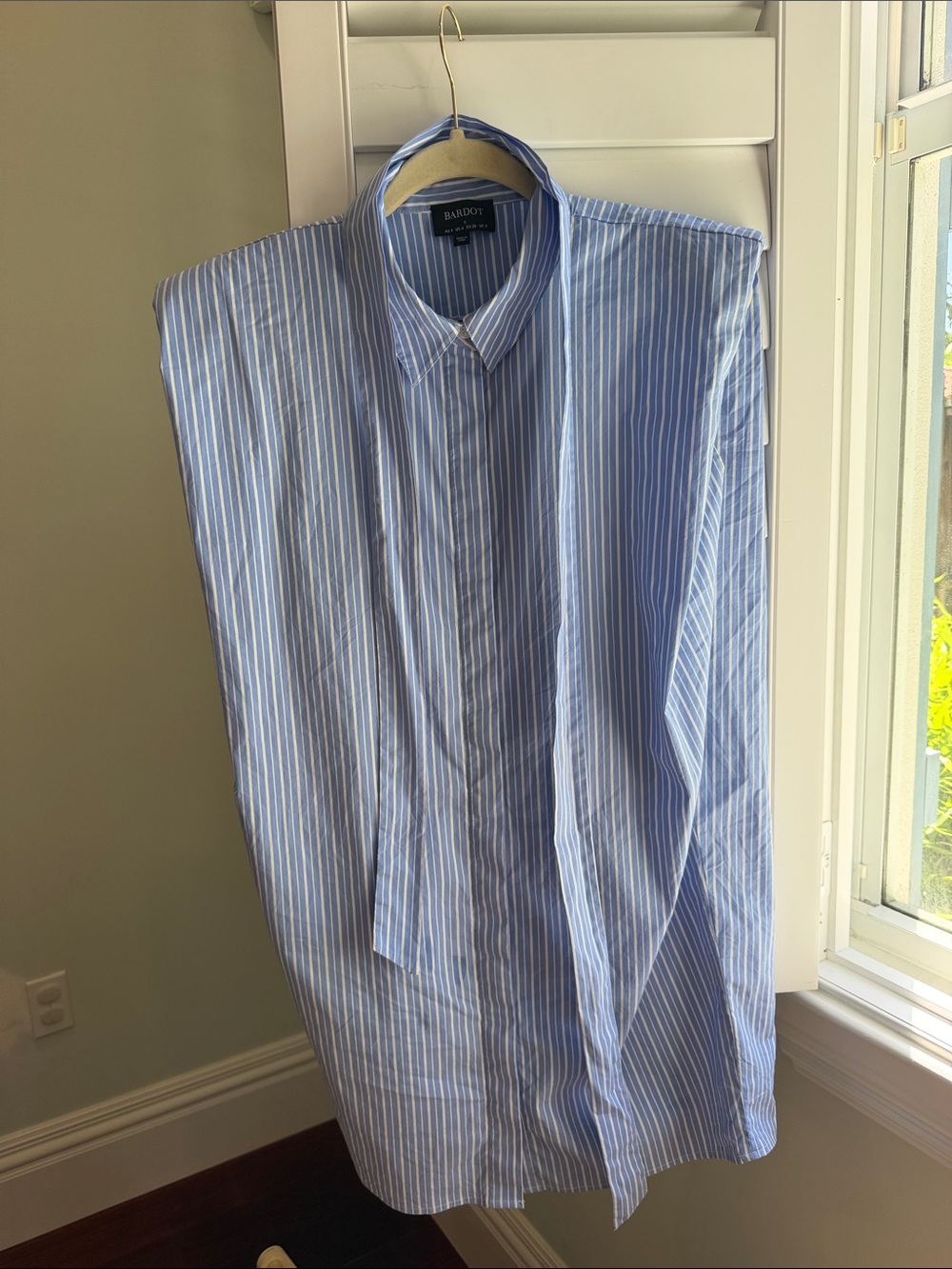 Bardot Blue & White Striped Casual Button-Down Shirt